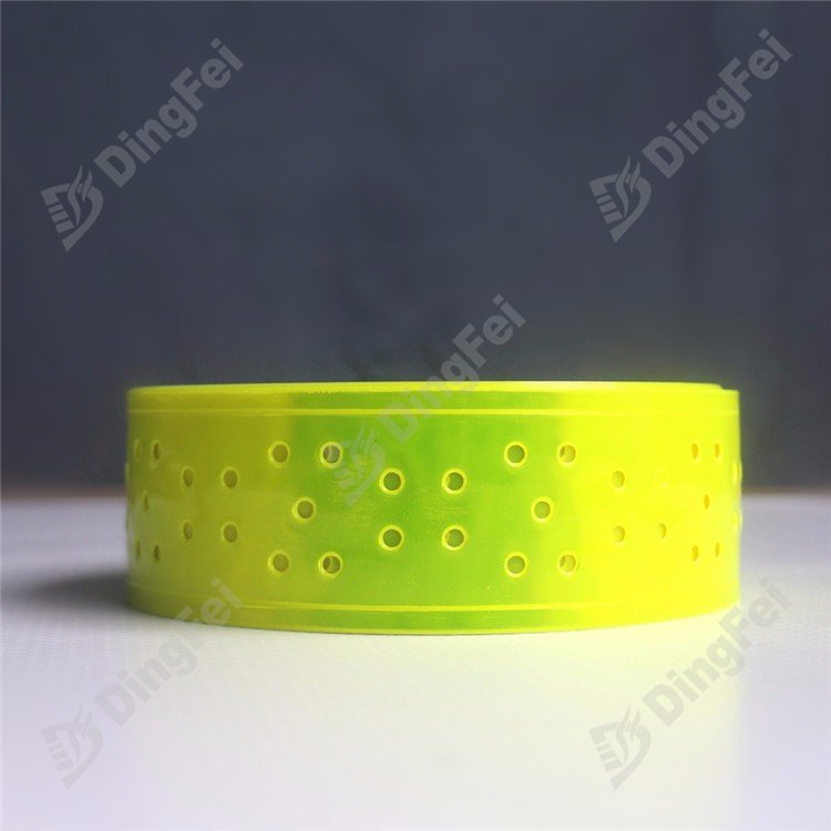 PVC Fluorescent Yellow Hole Reflective Tape For Clothing Vest - 